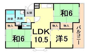 サニーハイツ高台A棟の間取り画像