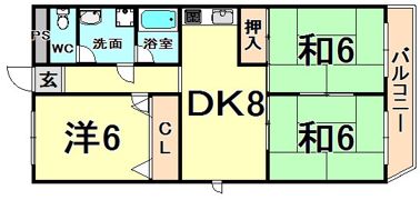 シャトー稲野の間取り画像
