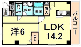 グリューネ鴻池の間取り画像