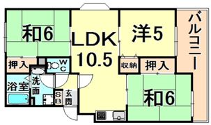 武庫リバーハイツ西野の間取り画像