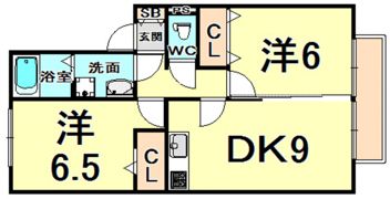 ウエストハイツの間取り画像
