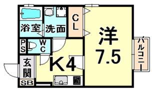 クレール梅ノ木B棟の間取り画像