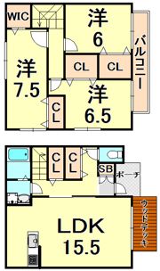 レイク・ビュー鴻池 B棟の間取り画像