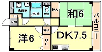 ハイツ桜ヶ丘の間取り画像