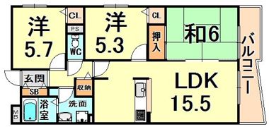 ヴィラ安堂寺IIの間取り画像