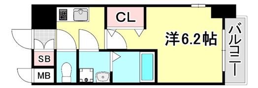 エスリード神戸兵庫駅アクアヴィラの間取り画像