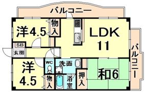 ロワイヤル百合の間取り画像