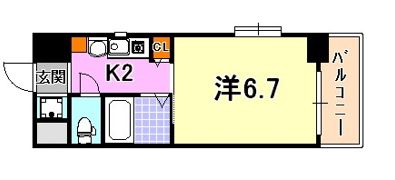 エステムコート神戸ハーバーランド前2の間取り画像