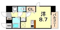 プレサンス三宮花時計前の間取り画像