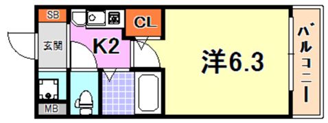 エステムコート新神戸エリタージュの間取り画像