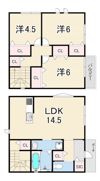 田能戸建貸家の間取り画像