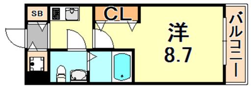S-RESIDENCE神戸磯上通の間取り画像