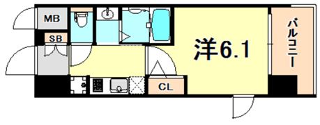 エステムコート三宮EASTIVザ・フロントの間取り画像