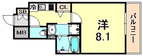 レジデンス三宮東グルーブの間取り画像
