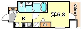 エステムコート神戸ハーバーランド前7レーベルの間取り画像