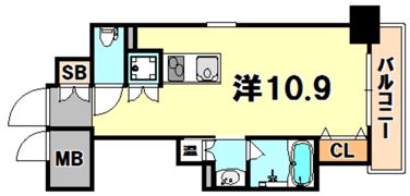 レジディア神戸磯上の間取り画像