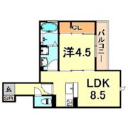 セジュール下山手通の間取り画像