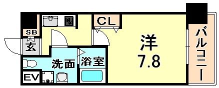 レジュールアッシュ尼崎駅前の間取り画像