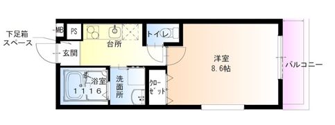 フジパレス長洲公園5番館の間取り画像