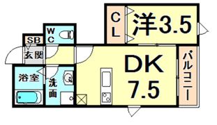 コーポラス若草EASTの間取り画像