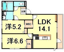 ルクリアB棟の間取り画像