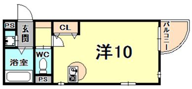 スタジオ甲東園の間取り画像