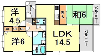 メゾンド甲子園二番町の間取り画像