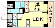アドバンス三宮2ライズの間取り画像
