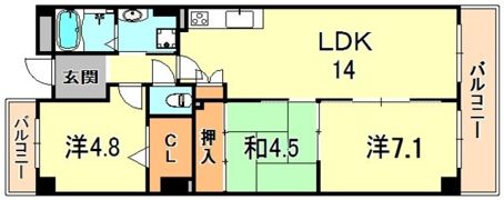 サニーハイツ六甲の間取り画像