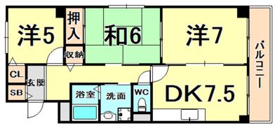 シェルコート南甲子園の間取り画像