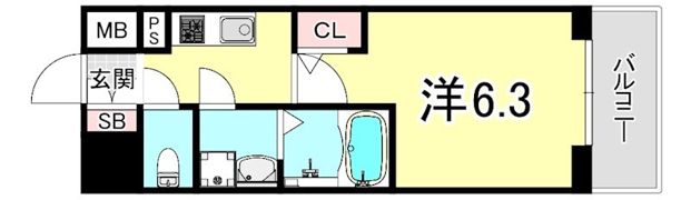 プロヴィスタ神戸三宮EASTの間取り画像