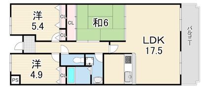 クレール夙川の間取り画像