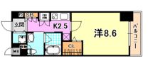 レジディア神戸磯上の間取り画像