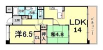 甲子園六石町ハイツの間取り画像