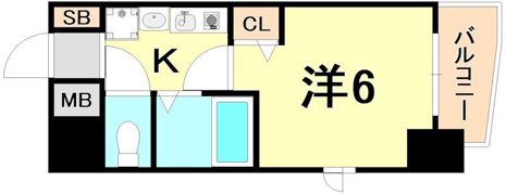 エステムコート神戸元町通の間取り画像