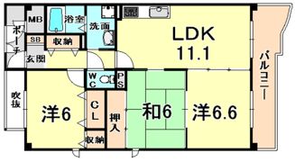 KDXレジデンス夙川ヒルズ 1番館の間取り画像