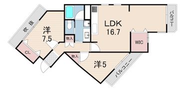 パラッツィーナセシリア夙川 B館の間取り画像