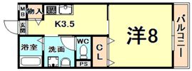 オリーブ甲東園の間取り画像