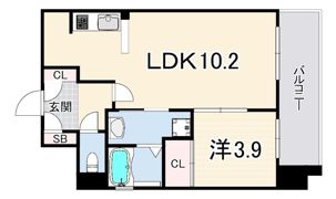 アスヴェル兵庫駅前の間取り画像