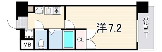 エステムコート三宮山手2ソアーレの間取り画像