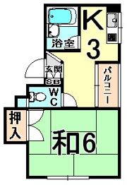 ホウエイフラットの間取り画像