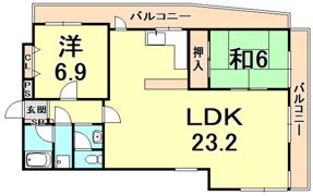 コスモメイト甲陽の間取り画像