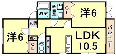 バウムライエ甲風園の間取り画像