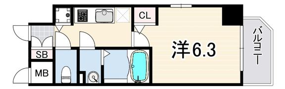 エスリードレジデンス神戸三宮の間取り画像