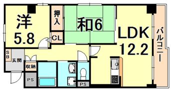 クレマンス甲東園の間取り画像