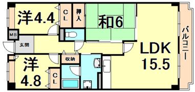フレシア西宮の間取り画像