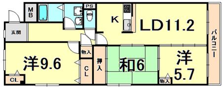 クレール夙川の間取り画像