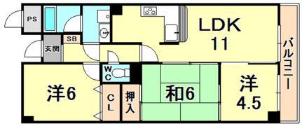 パラシオ苦楽園の間取り画像