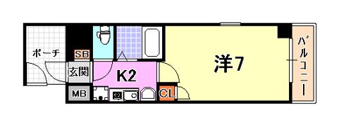 エステムコート新神戸エリタージュの間取り画像