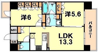 リーガル神戸三宮の間取り画像